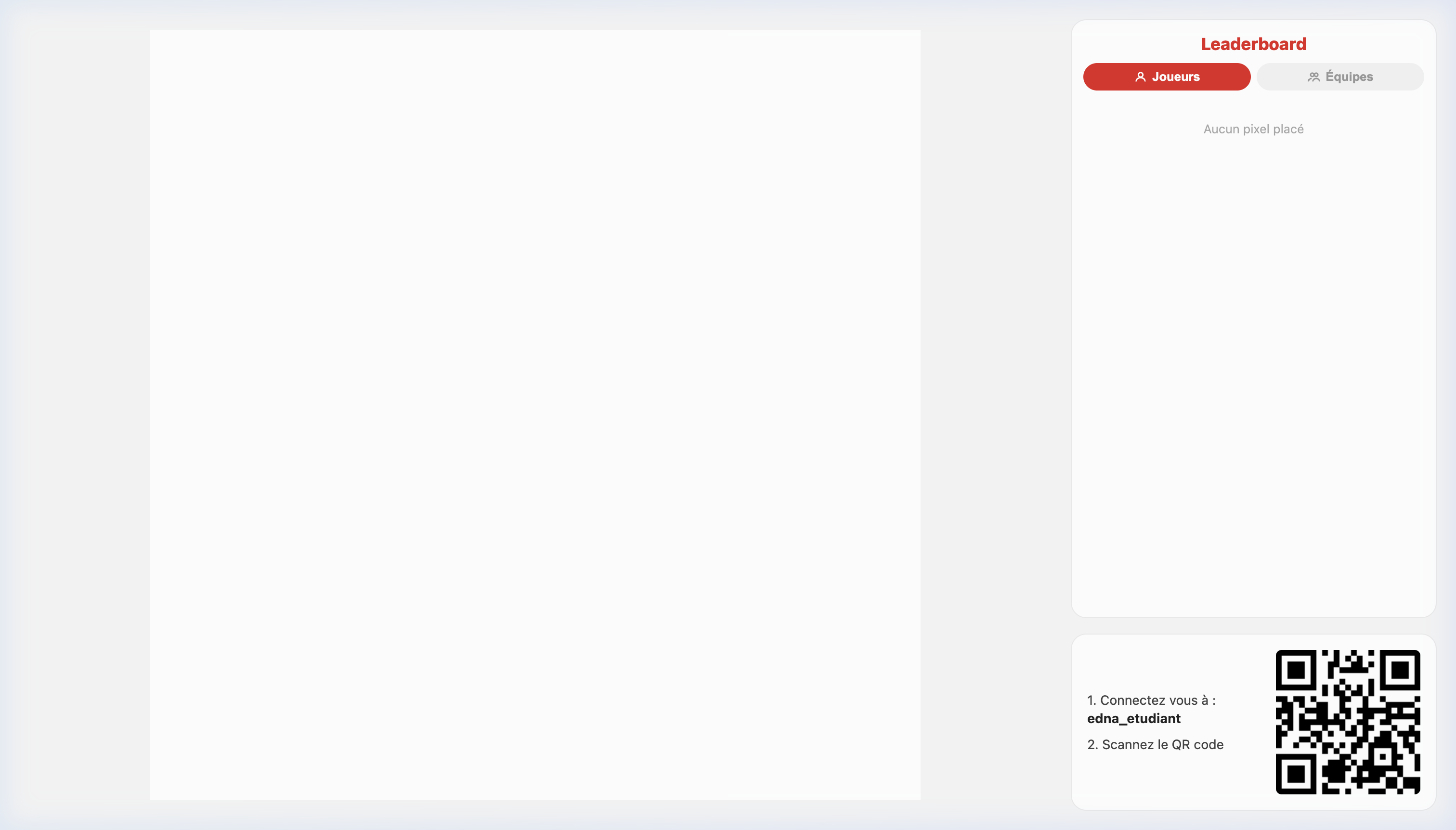 Écran jeu — canvas partagé + leaderboard