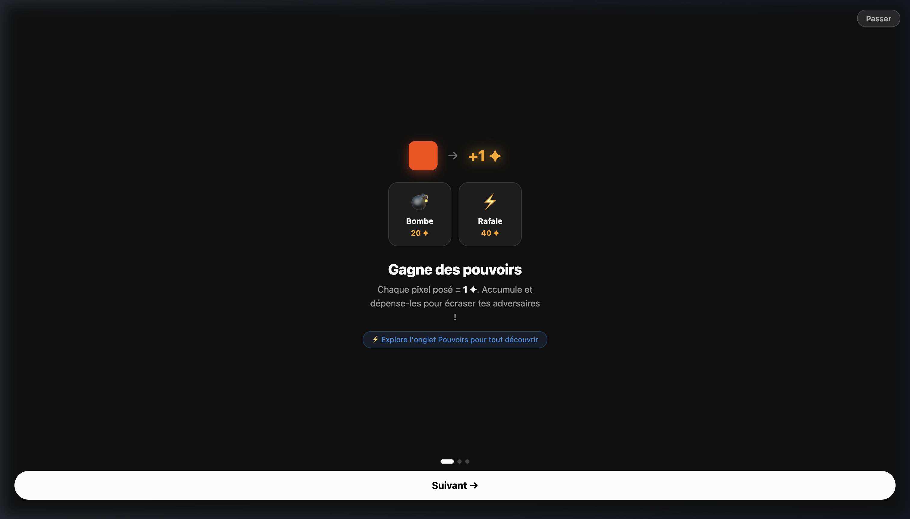 Onboarding — Gagne des pouvoirs