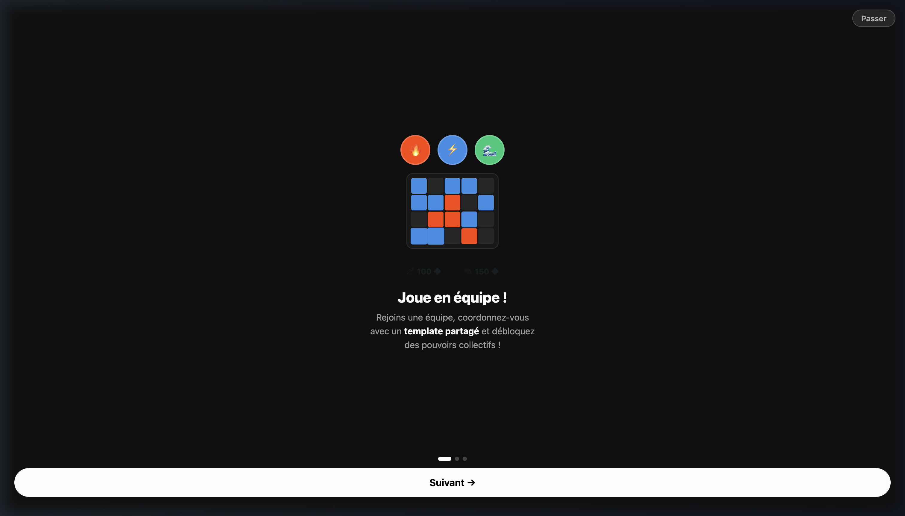 Onboarding — Joue en équipe